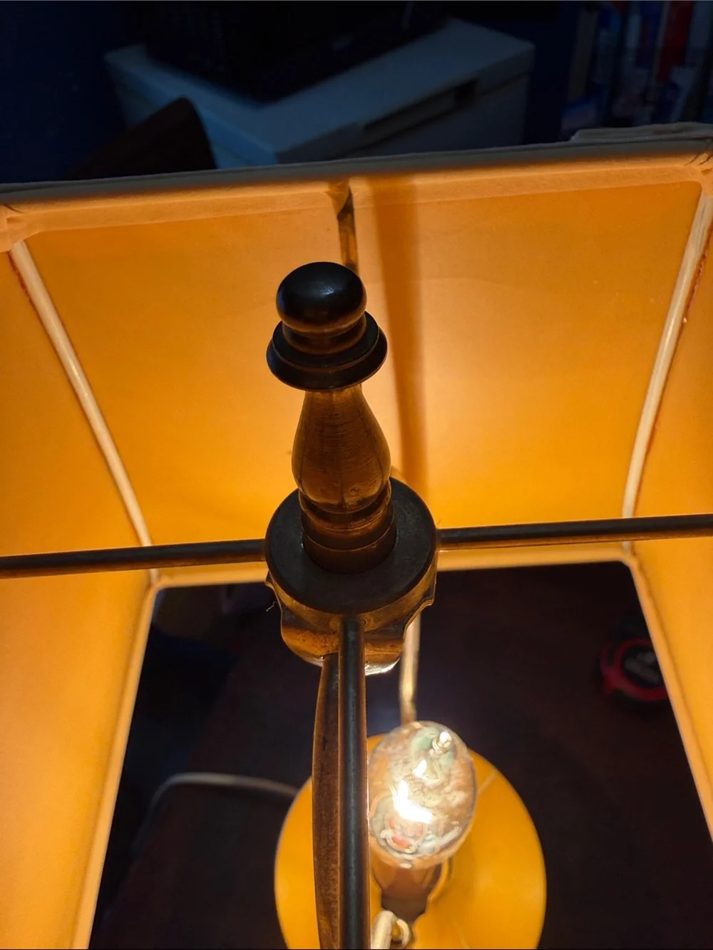 Vintage pressed glass bedside lamp mid century design